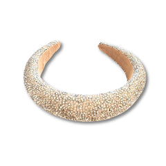 Mia Beauty elevated padded headband rock crystal rhinestones